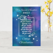 Dochter Personaliseer College Afstuderen Quote Kaart (Gele Bloem)