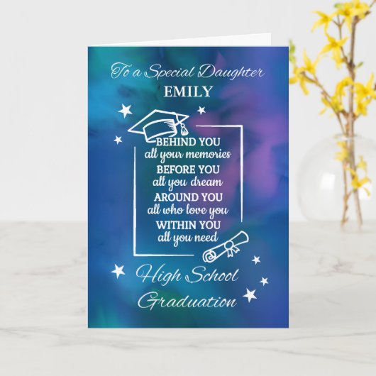 Dochter personaliseren High School Afstuderen Quot Kaart (Gele Bloem)