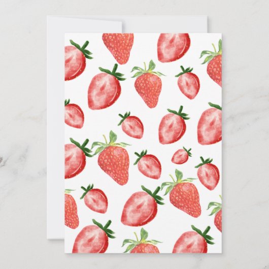 Dochter Picknick Strawberry Thema Verjaardagsfeest Kaart (Achterkant)