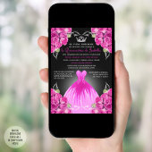 Dochter Roze Rozen Quinceañera Elegant feest Kaart