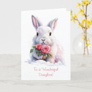 Dochter Schattige Sweet Happy Valentines Day Bunny Kaart