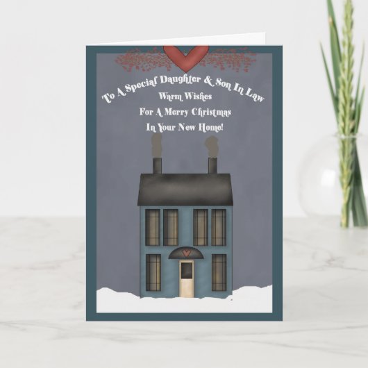 Dochter & Schoonzoon, 1e kerst in nieuw huis Feestdagen Kaart (Voorkant)