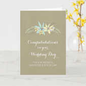 Dochter Schoonzoon Felicitaties Lente Bloemen Kaart (Gele Bloem)