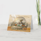 Dochter & schoonzoon Thanksgiving Kaart met fee (Voorkant)