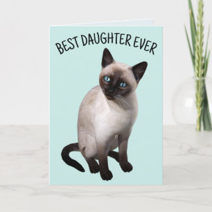 DOCHTER SIAMESE KAT VERJAARDAG WENSKAART KAART