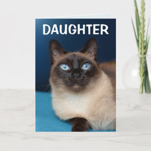 DOCHTER SIAMESE KAT VERJAARDAG WENSKAART KAART