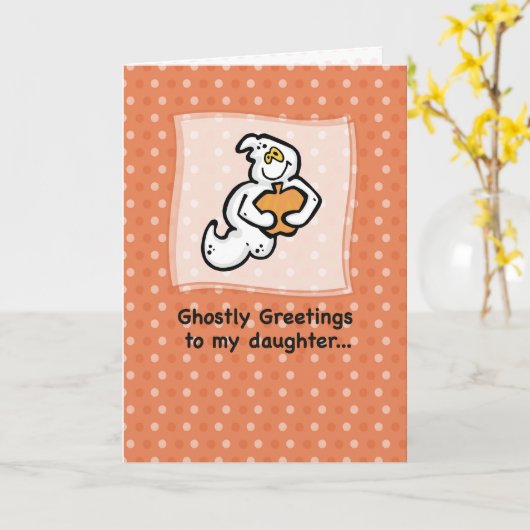 Dochter, spookachtige groeten kaart (Gele Bloem)