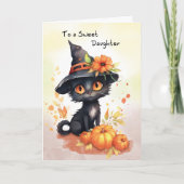 Dochter Sweet Halloween Kat Kaart (Voorkant)