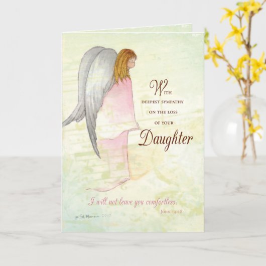 Dochter Sympathie Engel Kaart (Gele Bloem)