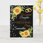 Dochter Trouwdag Congrats Zonnebloem Kaart (Gele Bloem)