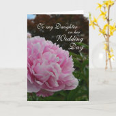 Dochter Trouwdag Peony Kaart (Gele Bloem)