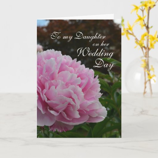 Dochter Trouwdag Peony Kaart (Gele Bloem)