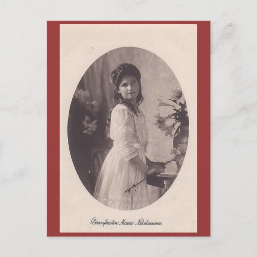 Dochter Tsaar MARIE Romanov Rusland #281 Briefkaart (Voorkant)