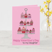 Dochter Valentijn's Cupcakes aanpasbare Kaart (Gele Bloem)