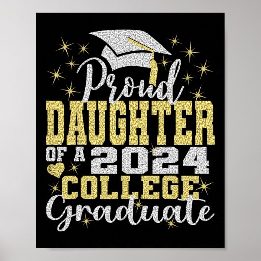 Dochter van 2024 College Afstuderen familie 24 Gra Poster (Voorkant)
