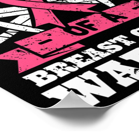 Dochter van borstkanker Warrior Awareness Ribbon Poster (Hoek)