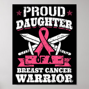 Dochter van borstkanker Warrior Awareness Ribbon Poster