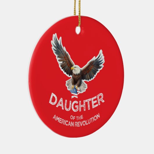 Dochter van de Amerikaanse Revolutie DAR Eagle ste Keramisch Ornament (Rechts)