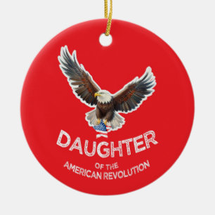 Dochter van de Amerikaanse Revolutie DAR Eagle ste Keramisch Ornament