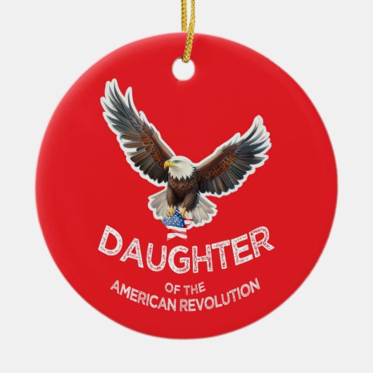 Dochter van de Amerikaanse Revolutie DAR Eagle ste Keramisch Ornament (Voorkant)