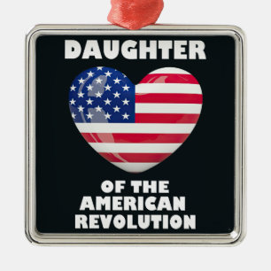 Dochter van de Amerikaanse Revolutie DAR hart VS Metalen Ornament