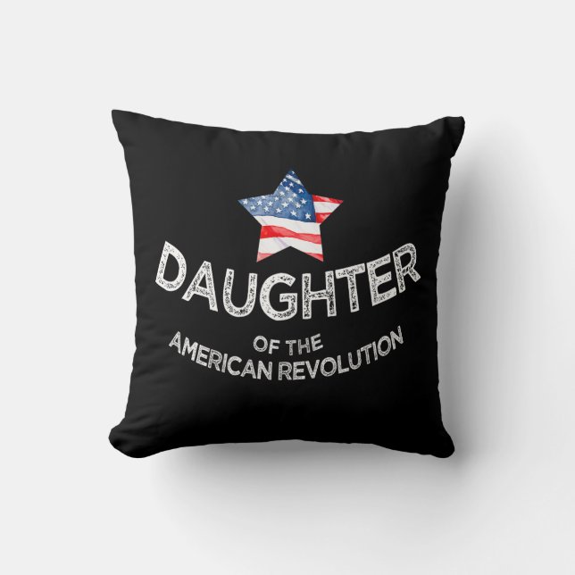 Dochter van de Amerikaanse Revolutie DAR Ster  Kussen (Voorkant)