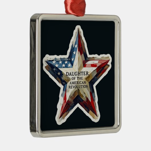 Dochter van de Amerikaanse Revolutie DAR ster USA Metalen Ornament (Rechts)
