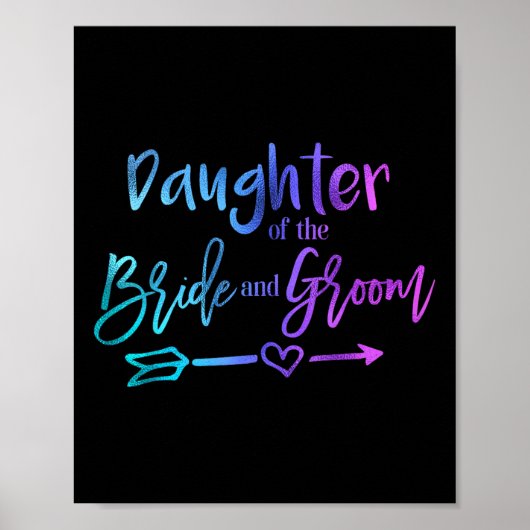 Dochter van de bruid en bruidegom matching bruilof poster (Voorkant)