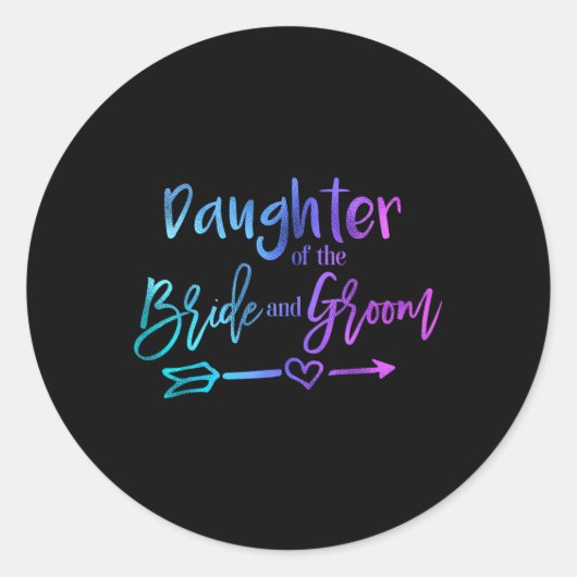 Dochter van de bruid en bruidegom matching bruilof ronde sticker (Voorkant)