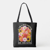 Dochter van de Koning Bijbelvers Wilde bloem Tote Bag (Achterkant)