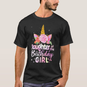 Dochter van de verjaardag meisjes schattige eenhoo t-shirt