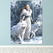 dochter van de wolf canvas afdruk (Insitu (Houten vloer))