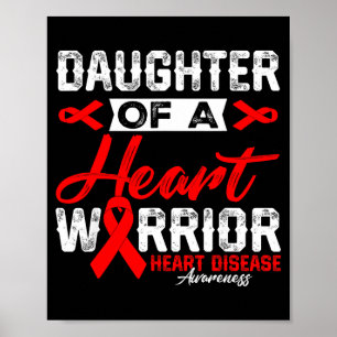 Dochter van een hartkrijger Hartziekte Rode Lint Poster
