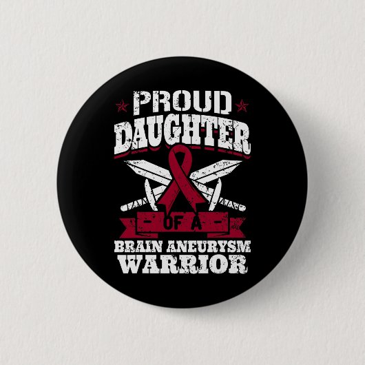 Dochter van een hersenadrenurysme-warrior Awarene Ronde Button 5,7 Cm (Voorkant)