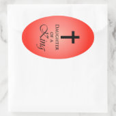 Dochter van een koning ovale sticker (Tas)