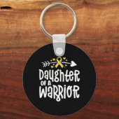 Dochter van een krijger cadeau familie kinderkanke sleutelhanger (Voorkant)