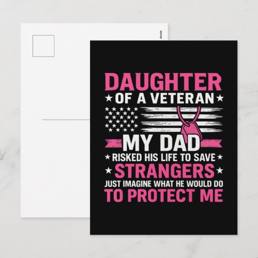 Dochter van een veteraan Vaderdag veteraan vader Feestdagenkaart (Voorkant / Achterkant)