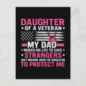 Dochter van een veteraan Vaderdag veteraan vader Feestdagenkaart (Voorkant)