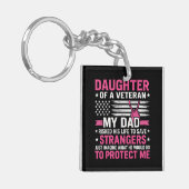Dochter van een veteraan Vaderdag veteraan vader Sleutelhanger (Voorkant Links)