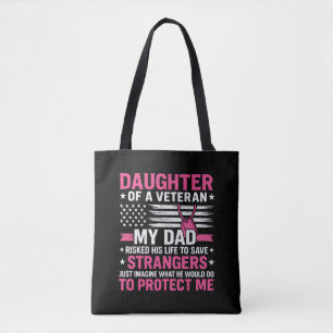 Dochter van een veteraan Vaderdag veteraan vader Tote Bag