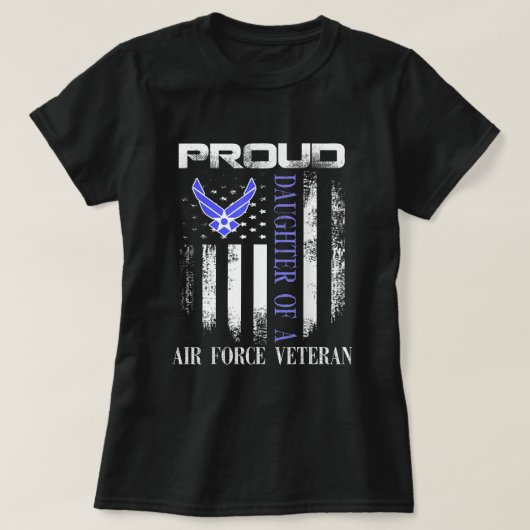 Dochter van een veteraan van de luchtmacht met Ame T-shirt (Design voorkant)