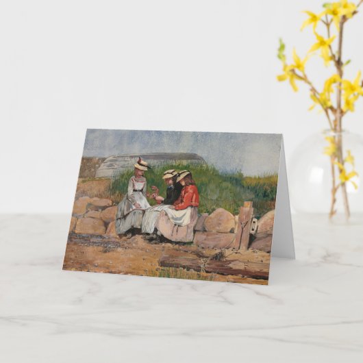 Dochter van een visser | Winslow Homer Kaart (Gele Bloem)