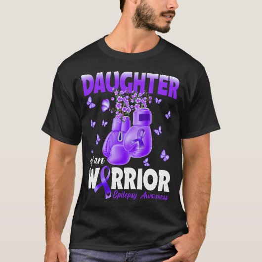 Dochter van een Warrior Epilepsy Awareness Boxing  T-shirt (Voorkant)