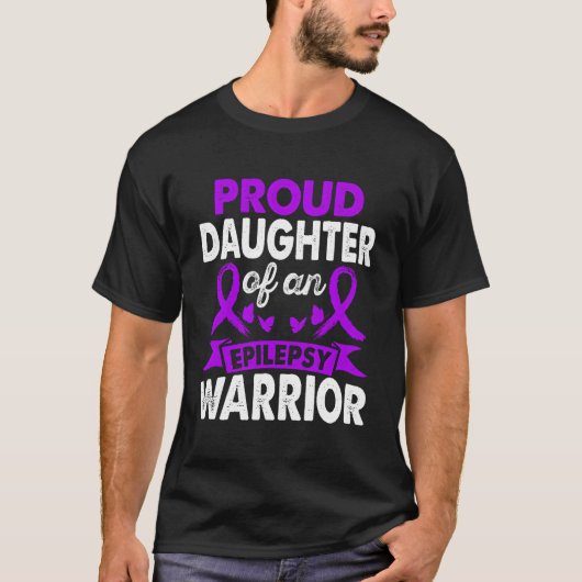 Dochter van Epilepsie Warrior Awareness Maand Purp T-shirt (Voorkant)