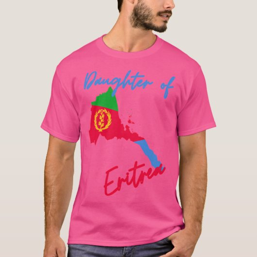 Dochter van Eritrea Kaart Vlag T-shirt (Voorkant)
