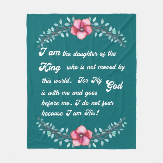 Dochter van het koning Christelijk Inspirerend Fleece Deken (Voorkant)