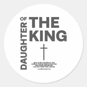 Dochter van het Koningskind Gods Christelijke vrou Ronde Sticker