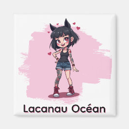 Dochter van tatoeages in cartoonstijl magneet