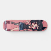 Dochter van tatoeages in cartoonstijl persoonlijk skateboard (Horizontaal)