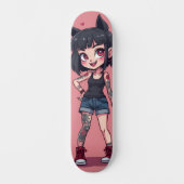 Dochter van tatoeages in cartoonstijl persoonlijk skateboard (Voorkant)